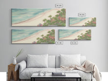 Load image into Gallery viewer, Beach Scene Art Canvas Print, Seashore, Seascape, Canvas Beach Wall Art, Tropical Beach, Waves Wall Art, Panoramic, Wall Art, Canvas Print
