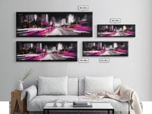 Carregar imagem no visualizador da galeria, Abstract City Art Print, Abstract Framed Canvas Print, Skyscrapers, Urban Art Wall Decor, Wall Decor, Panoramic, Wall Art, Canvas Print