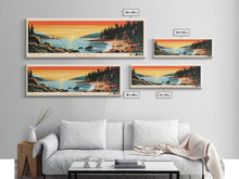 Carregar imagem no visualizador da galeria, Acadia National Park, Panoramic Maine Travel Art, National Park Print, Minimalist Travel Art, Midcentury Modern Style Landscape