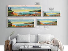 Carregar imagem no visualizador da galeria, Acadia National Park, Panoramic Maine Travel Art, National Park Print, Minimalist Travel Art, Midcentury Modern Style Landscape