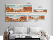 Load image into Gallery viewer, Arches National Park, Panoramic Utah Travel Art, National Park Print, Minimalist Travel Art, Midcentury Modern Style Landscape