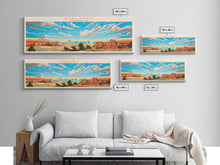 Carregar imagem no visualizador da galeria, Badlands National Park, Panoramic South Dakota Travel Art, National Park Print, Minimalist Travel Art, Midcentury Modern Style Landscape
