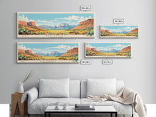 Load image into Gallery viewer, Big Bend National Park, Panoramic Texas Travel Art, National Park Print, Minimalist Travel Art, Midcentury Modern Style Landscape