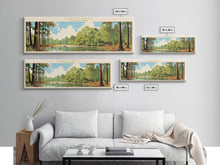 Cargar imagen en el visor de la galería, Congaree National Park, Panoramic South Carolina Travel Art, National Park Print, Minimalist Travel Art, Midcentury Modern Style Landscape