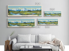 Load image into Gallery viewer, Denali National Park, Panoramic Alaska Travel Art, National Park Print, Minimalist Travel Art, Midcentury Modern Style Landscape