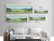 Load image into Gallery viewer, Denali National Park, Panoramic Alaska Travel Art, National Park Print, Minimalist Travel Art, Midcentury Modern Style Landscape