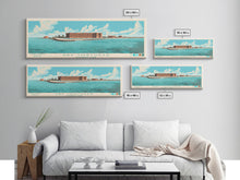 Load image into Gallery viewer, Dry Tortugas National Park, Panoramic Florida Travel Art, National Park Print, Minimalist Travel Art, Midcentury Modern Style Landscape