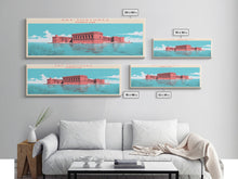 Load image into Gallery viewer, Dry Tortugas National Park, Panoramic Florida Travel Art, National Park Print, Minimalist Travel Art, Midcentury Modern Style Landscape