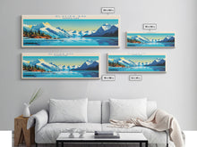 Carregar imagem no visualizador da galeria, Glacier Bay National Park, Panoramic Alaska Travel Art, National Park Print, Minimalist Travel Art, Midcentury Modern Style Landscape
