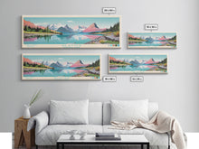 Carregar imagem no visualizador da galeria, Glacier National Park, Panoramic Montana Travel Art, National Park Print, Minimalist Travel Art, Midcentury Modern Style Landscape