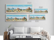 Load image into Gallery viewer, Joshua Tree National Park, Panoramic California Travel Art, National Park Print, Minimalist Travel Art, Midcentury Modern Style Landscape