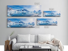 Load image into Gallery viewer, Beautiful Photographic Panoramic of Antarctica, Sunset Photography, Winter Decor, Christmas Deco, Framed Canvas Print, Landscape Photography