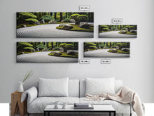 Load image into Gallery viewer, Zen Garden Art, Framed Canvas Print, Meditation Center Wall Decor, Lobby Art, Entryway Decor, Calming Meditation Art