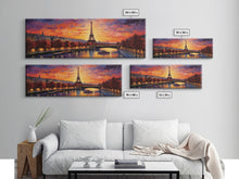 Load image into Gallery viewer, An Evening In Paris, Van Wogh Inspired Eiffel Tower Painting Canvas Print, Retro Modern Paris France Decor