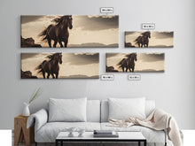Carregar imagem no visualizador da galeria, Canvas Wall Art, Horse Photography Print, Framed Canvas Print, Horse Wall Decor, Panoramic Wall Art, Large Wall Art, Rustic Decor