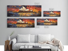 Carregar imagem no visualizador da galeria, Abstract Painting of the Sydney Opera House, Framed Canvas Print, Van Gogh Inspired Australia Art, Paint of Sydney