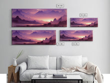 Carregar imagem no visualizador da galeria, A Beautiful Mountain Scene at Sunset, Extra Large Wall Art, Framed Panoramic Canvas Print, Framed Wall Art