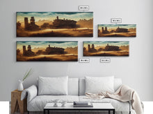 Carregar imagem no visualizador da galeria, Abandoned Wild West Mining Town, Extra Large Wall Art, Framed Panoramic Canvas Print, Framed Wall Art