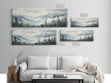 Carregar imagem no visualizador da galeria, Foggy Mountain Forest Canvas Print, Oil Landscape Painting On Canvas - Ready To Hang Large Panoramic Canvas Wall Art Prints, Framed Wall Art
