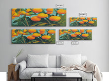 Carregar imagem no visualizador da galeria, Florida Orange Trees, Abstract Art, Extra Large Wall Art, Framed Panoramic Canvas Print, Framed Wall Decor