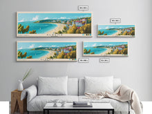 Carregar imagem no visualizador da galeria, Albena, Bulgaria Panoramic Beach Print, Vacation Gift, Bulgaria Wall Art, Framed Canvas Print, Framed Beach Painting