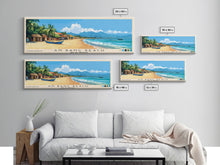 Load image into Gallery viewer, An Bang Beach, Hoi An, Vietnam Panoramic Beach Print, Vacation Gift, Hoi An, Vietnam Wall Art, Framed Canvas Print, Framed Beach Painting