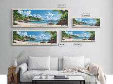 Load image into Gallery viewer, Anse Cocos, Seychelles Panoramic Beach Print, Vacation Gift, Seychelles Wall Art, Beach Painting, Beach Decor, Beach Painting