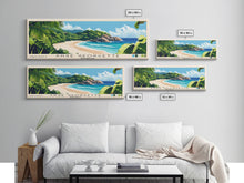 Load image into Gallery viewer, Anse Georgette, Seychelles Panoramic Beach Print, Vacation Gift, Seychelles Wall Art, Framed Canvas Print, Framed Beach Painting