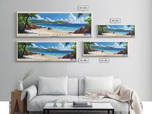 Load image into Gallery viewer, Anse Marron, Seychelles Panoramic Print, Vacation Gift, Seychelles Wall Art, Beach Painting, Beach Decor, Large Wall Art, Wood Frame Art