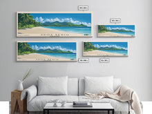 Load image into Gallery viewer, Aroa Beach, Cook Islands Panoramic Beach Print, Vacation Gift, Cook Islands Wall Art, Beach Painting, Beach Decor, Beach Painting