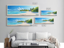 Load image into Gallery viewer, Baros, Maldives Panoramic Print, Vacation Gift, Maldives Wall Art, Beach Painting, Beach Decor, Large Wall Art, Wood Frame Art