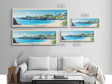 Load image into Gallery viewer, Bermuda, United Kingdom Panoramic Beach Print, Vacation Gift, United Kingdom Wall Art, Beach Painting, Beach Decor, Beach Painting