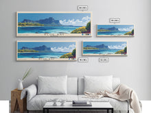 Load image into Gallery viewer, Blue Bay, Mauritius Panoramic Print, Vacation Gift, Mauritius Wall Art, Beach Painting, Beach Decor, Large Wall Art, Wood Frame Art