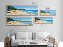 Load image into Gallery viewer, Blue Beach La Chiva, Puerto Rico Panoramic Beach Print, Vacation Gift, Puerto Rico Wall Art, Framed Canvas Print, Framed Beach Painting