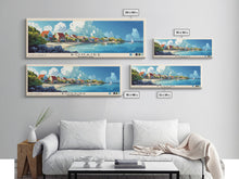 Load image into Gallery viewer, Bonaire, Netherlands Panoramic Beach Print, Vacation Gift, Netherlands Wall Art, Framed Canvas Print, Framed Beach Painting