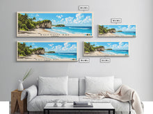 Load image into Gallery viewer, Bottom Bay, Barbados Panoramic Print, Vacation Gift, Barbados Wall Art, Beach Painting, Beach Decor, Large Wall Art, Wood Frame Art
