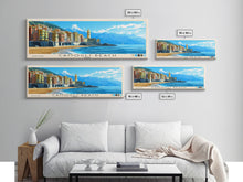 Carregar imagem no visualizador da galeria, Camogli Beach, Italy Panoramic Beach Print, Vacation Gift, Italy Wall Art, Beach Painting, Beach Decor, Beach Painting