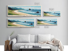Carregar imagem no visualizador da galeria, Cannon Beach, Oregon Panoramic Beach Print, Vacation Gift, Oregon Wall Art, Beach Painting, Beach Decor, Beach Painting