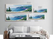 Carregar imagem no visualizador da galeria, Cape Breton Island, Canada Panoramic Beach Print, Vacation Gift, Canada Wall Art, Framed Canvas Print, Framed Beach Painting