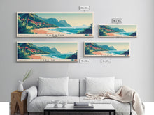 Carregar imagem no visualizador da galeria, Caraíva, Brazil Panoramic Print, Vacation Gift, Brazil Wall Art, Beach Painting, Beach Decor, Large Wall Art, Wood Frame Art