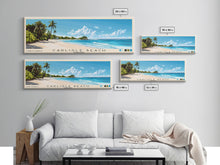 Carregar imagem no visualizador da galeria, Carlisle Beach, Barbados Panoramic Beach Print, Vacation Gift, Barbados Wall Art, Framed Canvas Print, Framed Beach Painting