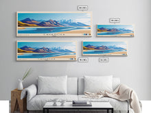 Load image into Gallery viewer, Cavancha, Chile Panoramic Print, Vacation Gift, Chile Wall Art, Beach Painting, Beach Decor, Large Wall Art, Wood Frame Art