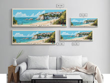 Cargar imagen en el visor de la galería, Chia Beach, Italy Panoramic Beach Print, Vacation Gift, Italy Wall Art, Framed Canvas Print, Framed Beach Painting