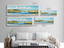 Cargar imagen en el visor de la galería, Chincoteague Island, Virginia Panoramic Beach Print, Vacation Gift, Virginia Wall Art, Framed Canvas Print, Framed Beach Painting