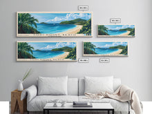 Cargar imagen en el visor de la galería, Coki Point Beach, US Virgin islands Panoramic Print, Vacation Gift, US Virgin islands Wall Art, Beach Painting, Beach Decor, Large Wall Art, Wood Frame Art