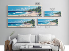 Load image into Gallery viewer, Crane Beach, Barbados Panoramic Print, Vacation Gift, Barbados Wall Art, Beach Painting, Beach Decor, Large Wall Art, Wood Frame Art