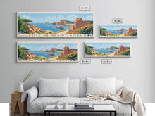 Cargar imagen en el visor de la galería, Côte de Granit Rose, France Panoramic Beach Print, Vacation Gift, France Wall Art, Beach Painting, Beach Decor, Beach Painting