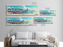 Load image into Gallery viewer, Da Nang, Vietnam Panoramic Beach Print, Vacation Gift, Vietnam Wall Art, Framed Canvas Print, Framed Beach Painting