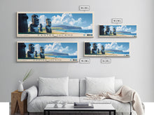 Load image into Gallery viewer, Easter Island, Chile Panoramic Print, Vacation Gift, Chile Wall Art, Beach Painting, Beach Decor, Beach Or Lakehouse Art