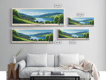 Load image into Gallery viewer, Edersee, Germany Panoramic Print, Vacation Gift, Germany Wall Art, Beach Painting, Beach Decor, Large Wall Art, Wood Frame Art